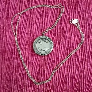 Necklace with 30" chain and 3 charms